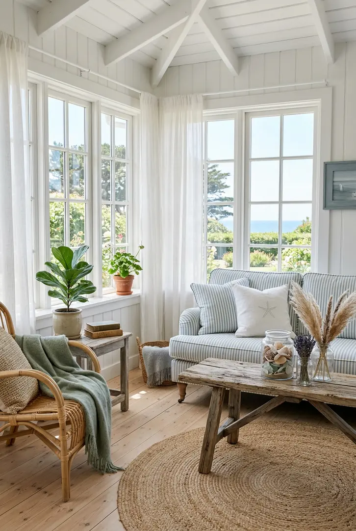 Coastal Inspired Sunroom