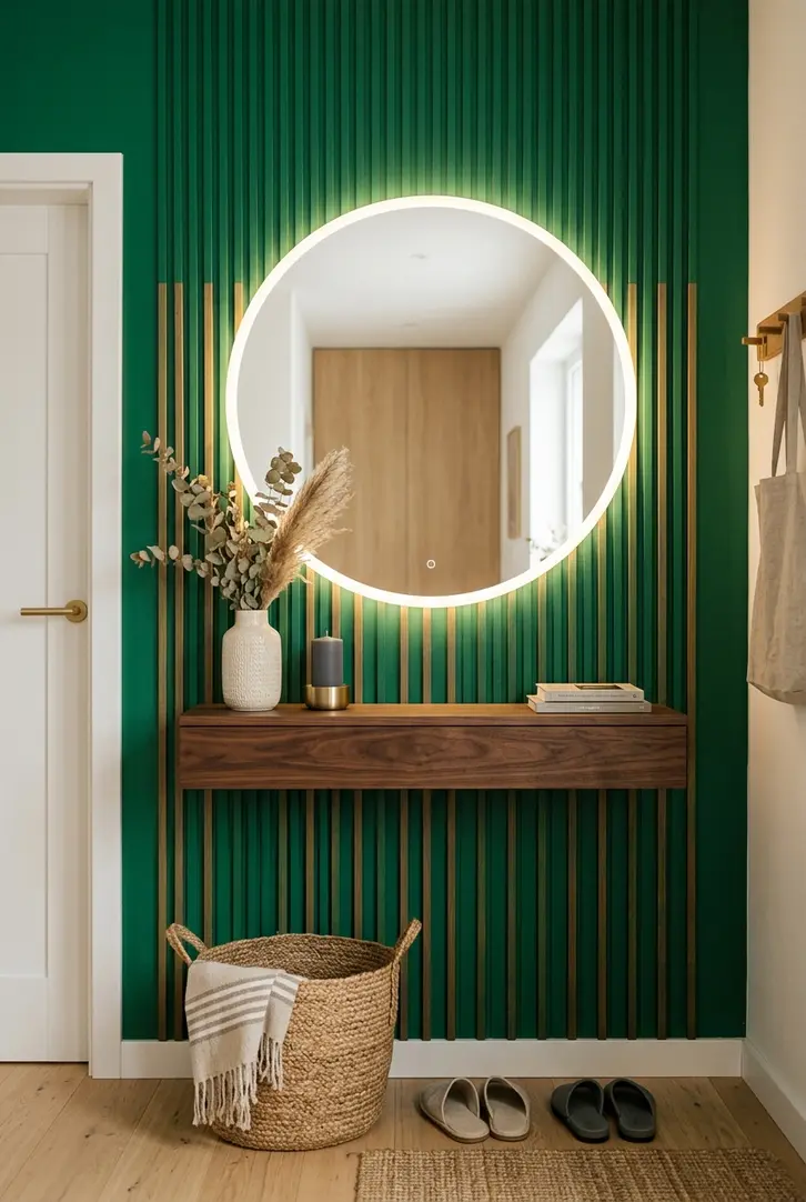 Bold Color Palette Accents Behind Your Mirror