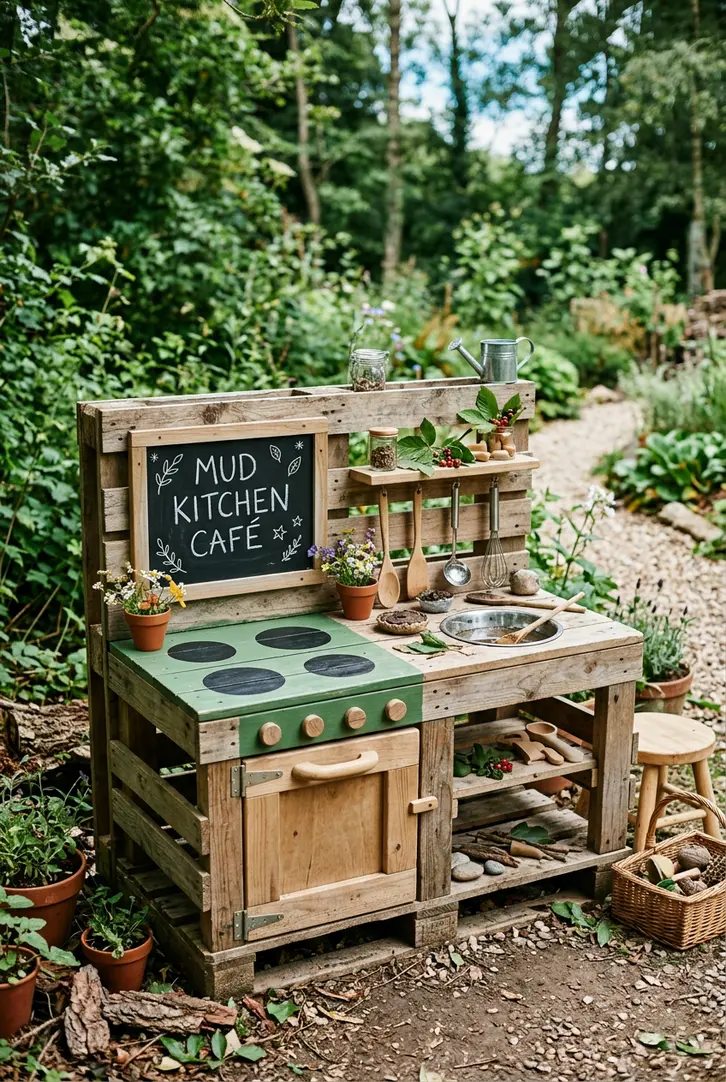 Design an Oven and Hob Details for Your Pallet Mud Kitchen DIY