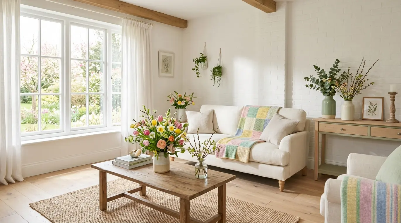 diy spring decor ideas, spring home refresh, handmade spring decorations, seasonal home accents