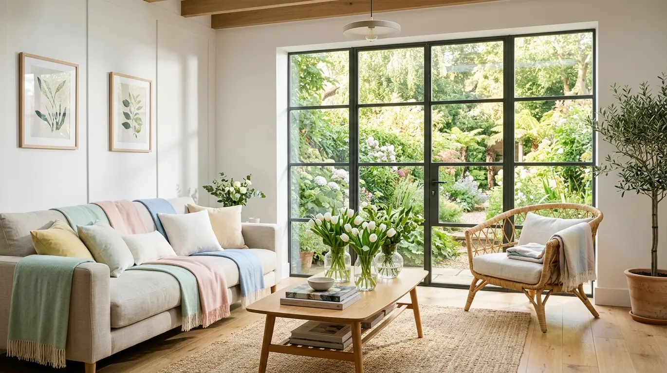 fresh spring home decor, spring interior design, seasonal styling tips, light and airy spaces
