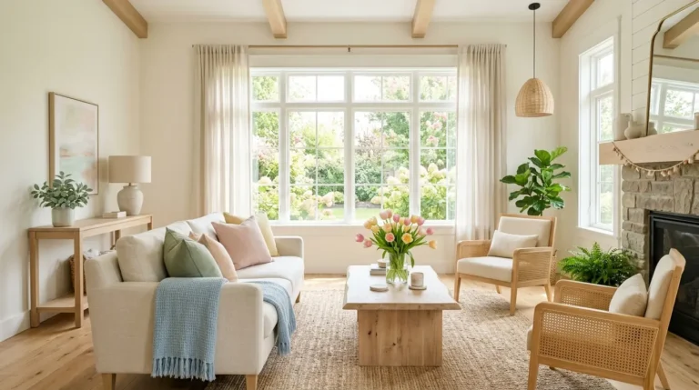 refreshing spring home decor, seasonal accents, bright interiors, floral touches