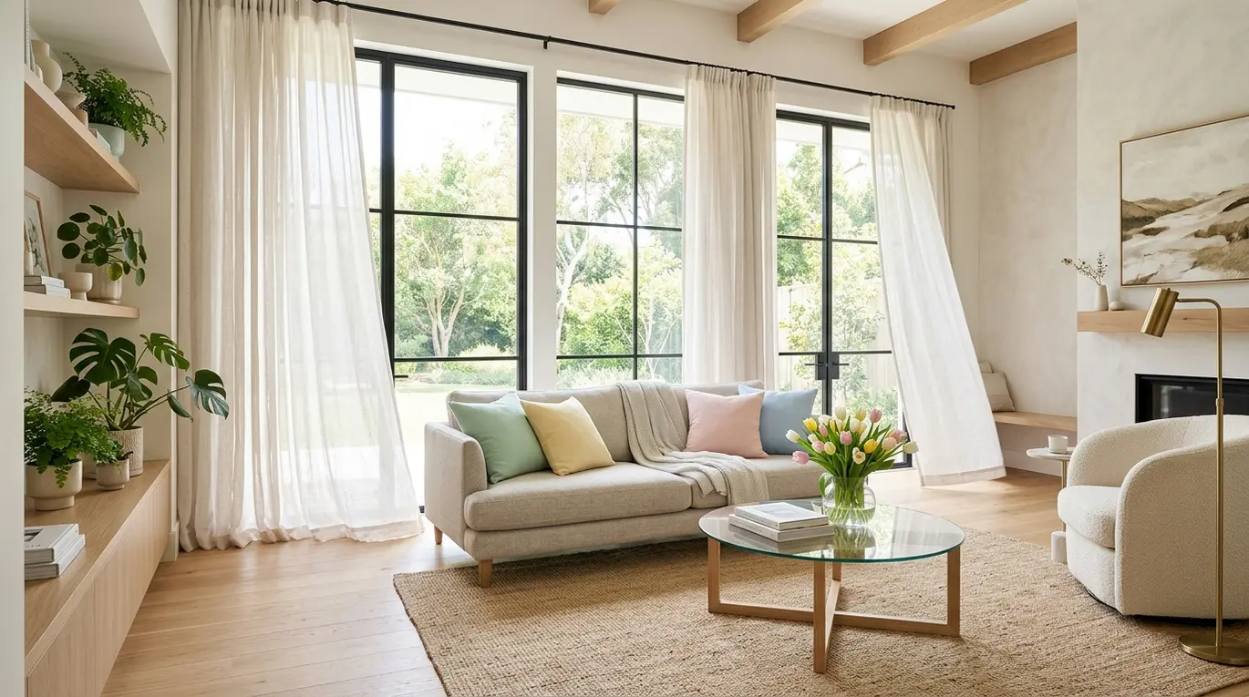chic spring home decor, spring decorating ideas, seasonal home refresh, light and airy decor