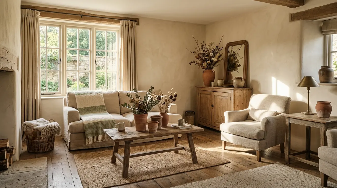 earthy cottage home decor, rustic decor ideas, natural home aesthetics, cozy country living