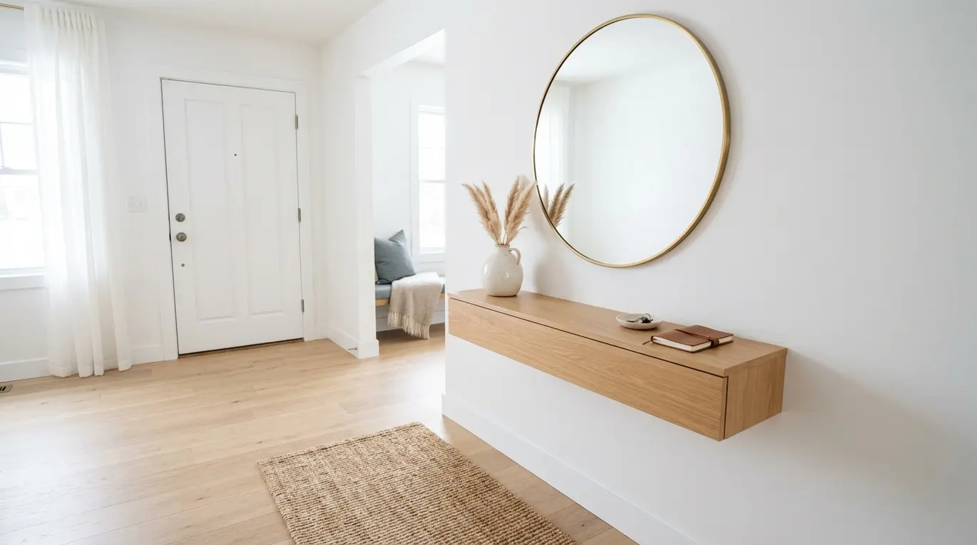 small entryway ideas, foyer design tips, entryway storage solutions, welcoming entry decor