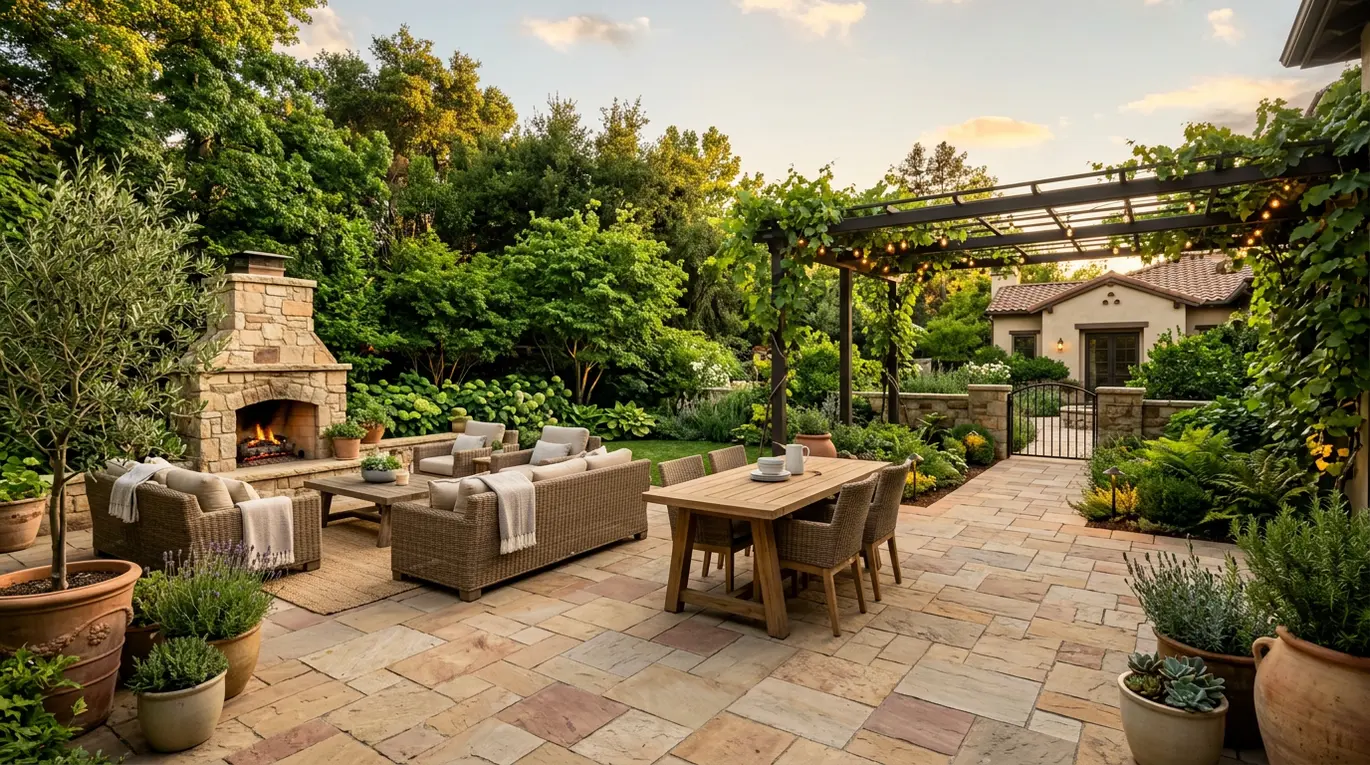 beautiful paver patio, backyard paver ideas, patio design inspiration, outdoor living space