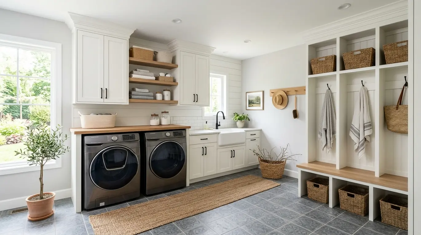 mudroom laundry room combo, small mudroom laundry ideas, mudroom laundry designs, functional laundry space