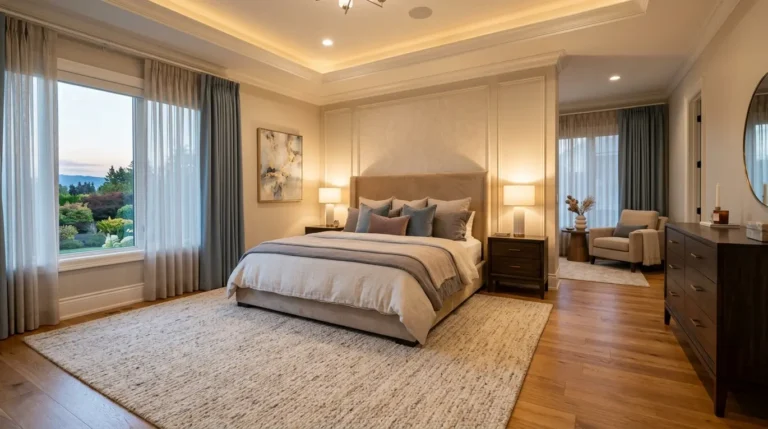 best rugs in bedroom, bedroom rug ideas, cozy bedroom decor, rug placement guide