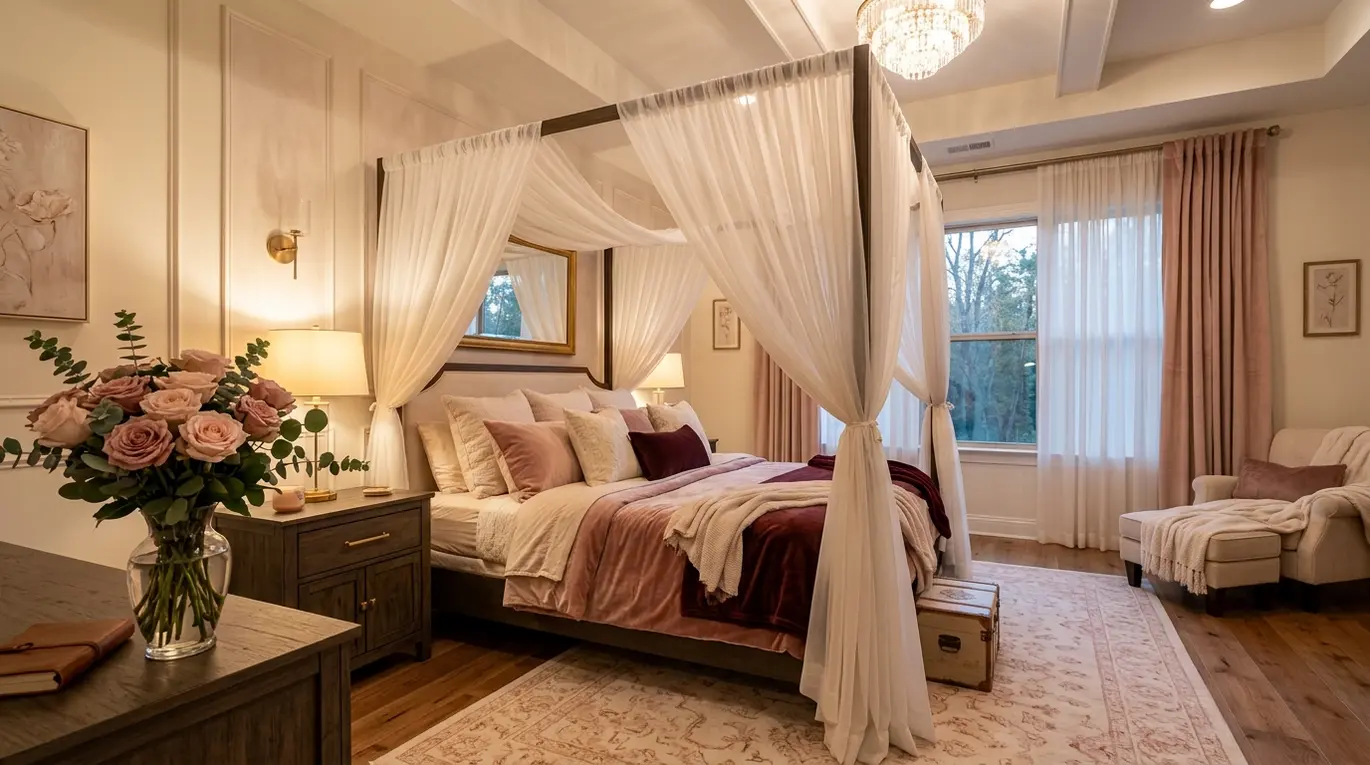 romantic bedroom ideas, cozy bedroom decor, intimate bedroom design, serene bedroom sanctuary