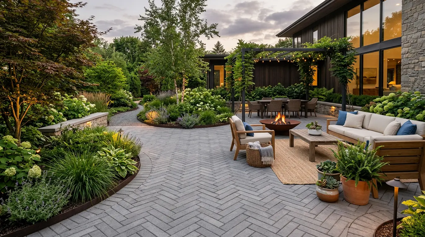 paver patio design ideas, outdoor living space, patio paver patterns, backyard retreat