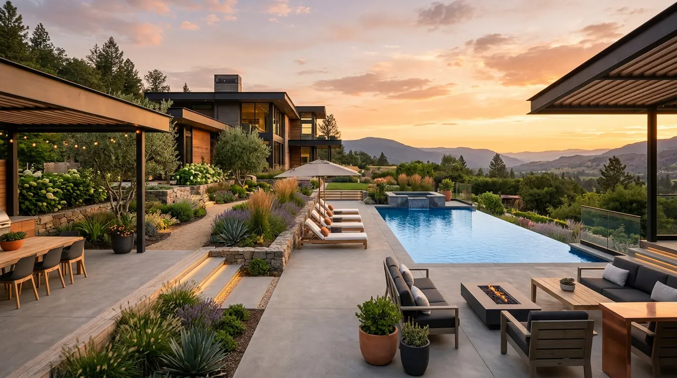large backyard ideas, expansive outdoor living, luxury garden design, spacious yard landscaping