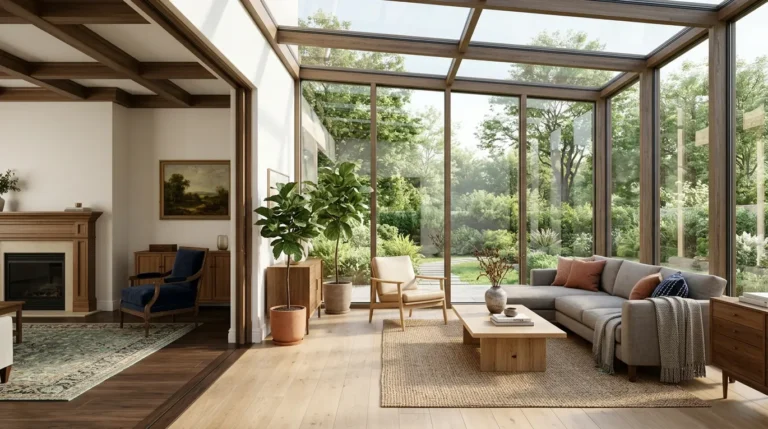 sunroom addition off living room, living room sunroom extension, all-season sunroom designs, bright home additions
