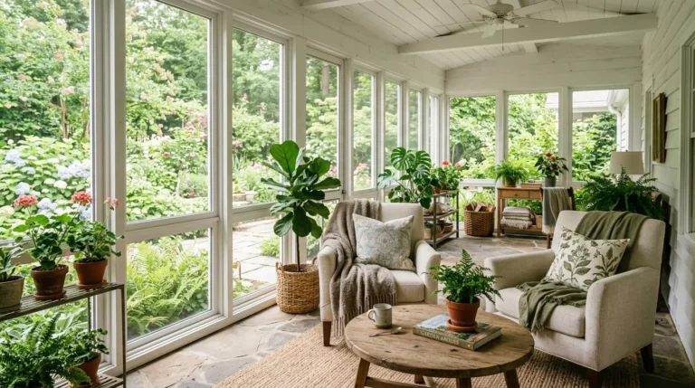 cozy enclosed porch ideas, screened porch decor, sunroom design, four season room