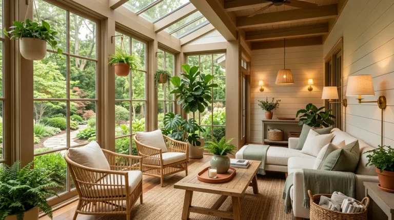 enclosed porch ideas, screened porch decor, all-weather sunroom, cozy sunroom design