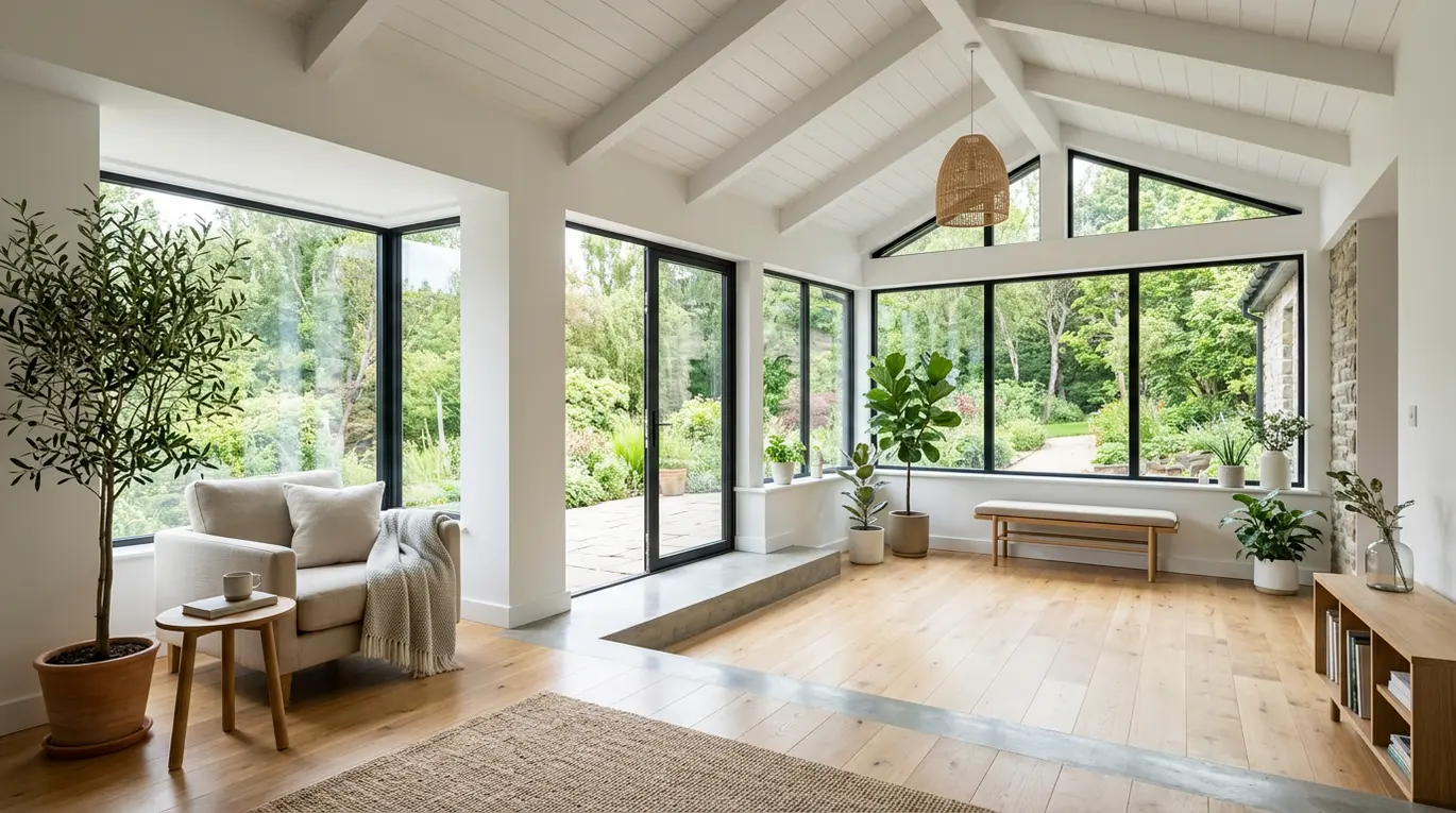 modern sunroom designs, sunroom decor ideas, all-season sunrooms, bright sunroom interiors