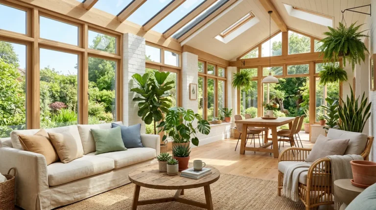 sunroom design inspiration, all-season sunrooms, bright sunroom decor, indoor-outdoor living space