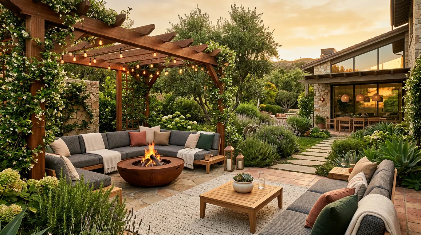 backyard patio design ideas, outdoor living space, patio decor, garden seating