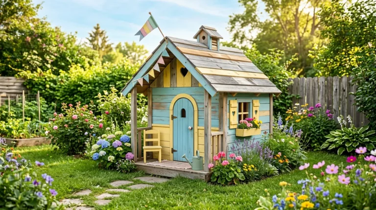 pallet playhouse diy easy, DIY pallet playhouse, easy playhouse plans, kids outdoor fun