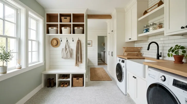 laundry mud room design, mudroom laundry combo, functional mudroom ideas, small mudroom organization