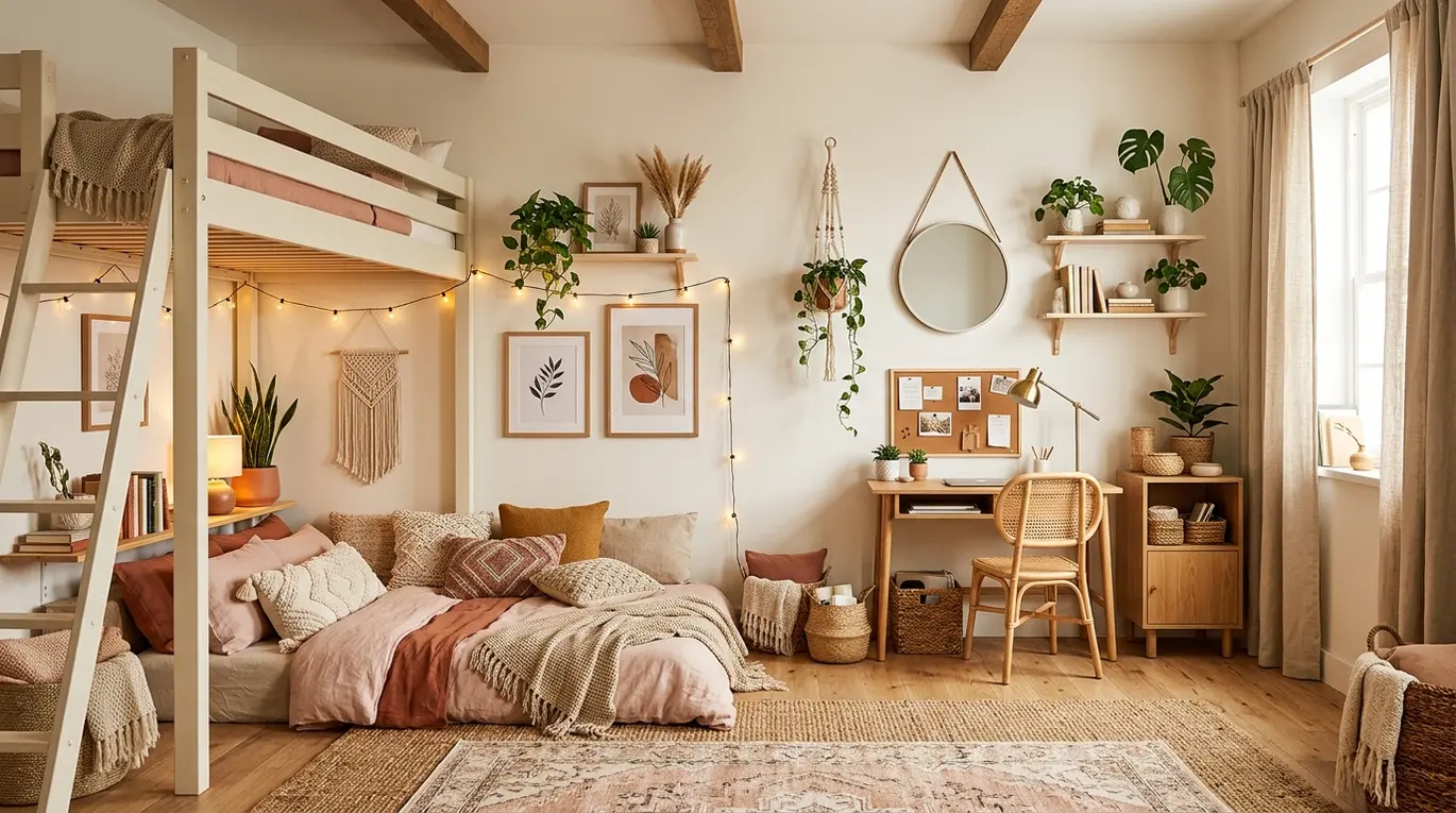 cozy dorm room ideas, dorm room decor, small space living, college room essentials