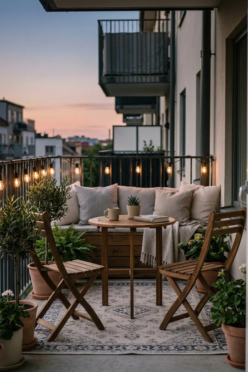 Warm Balcony String Lights