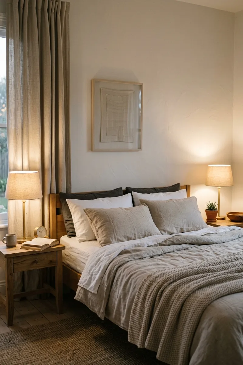 Warm Bedroom Lamp Styling