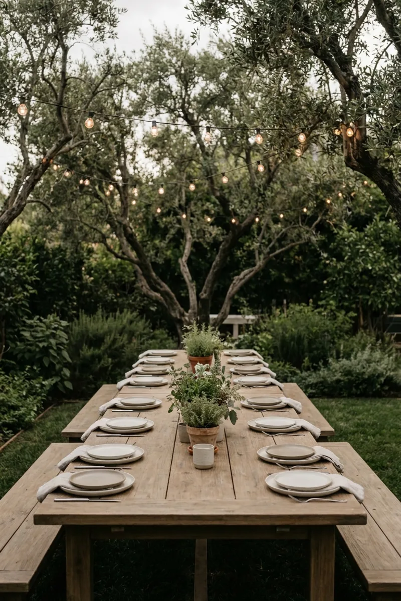 Outdoor Dining Areas Beneath Trees