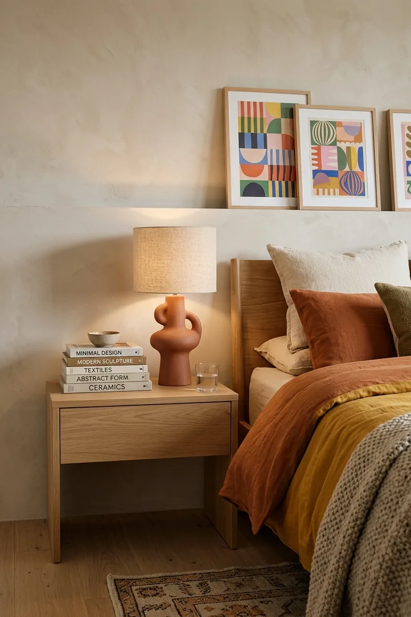 Art Filled Bedside Styling