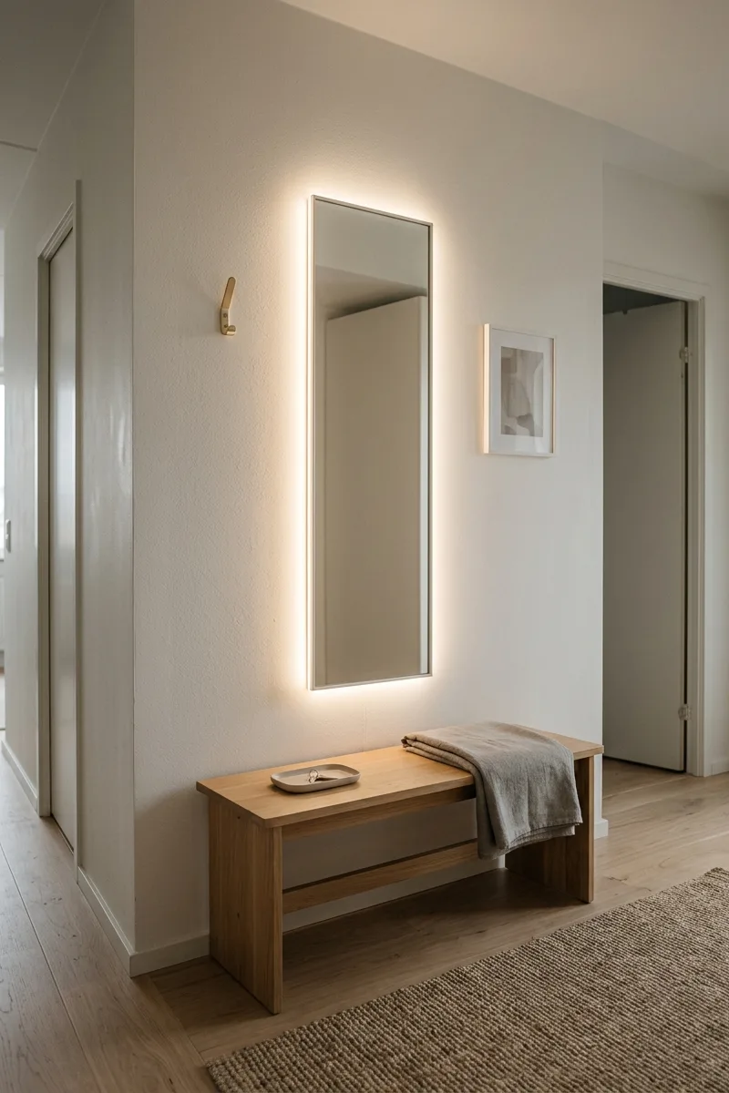 Compact Apartment Mirror Glow