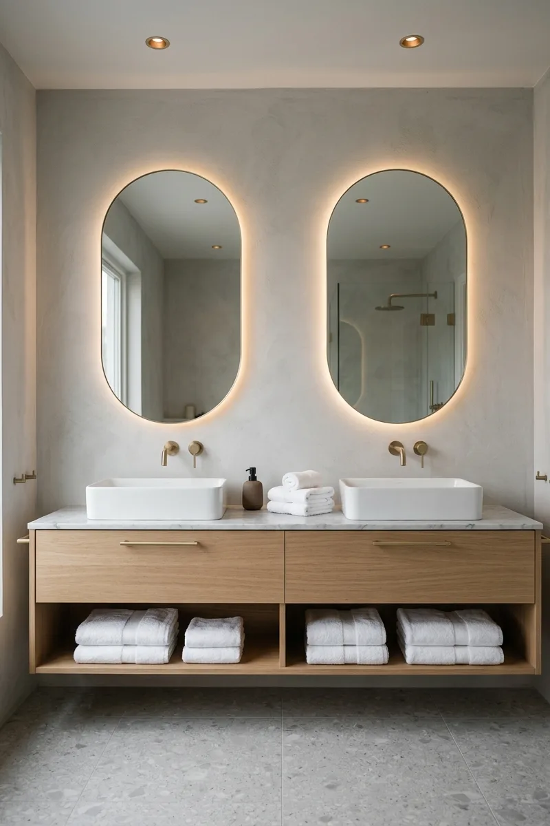 Double Sink Mirror Setup