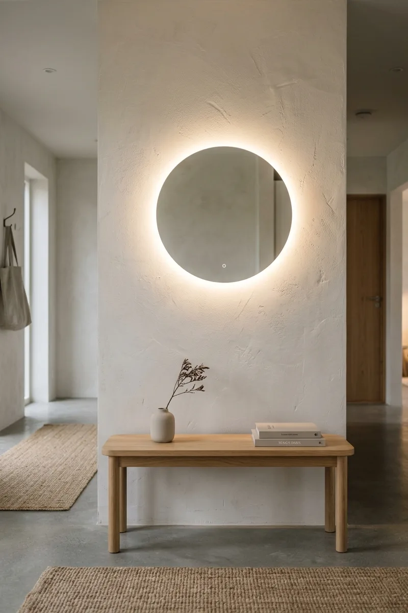 Textured Wall Mirror Glow