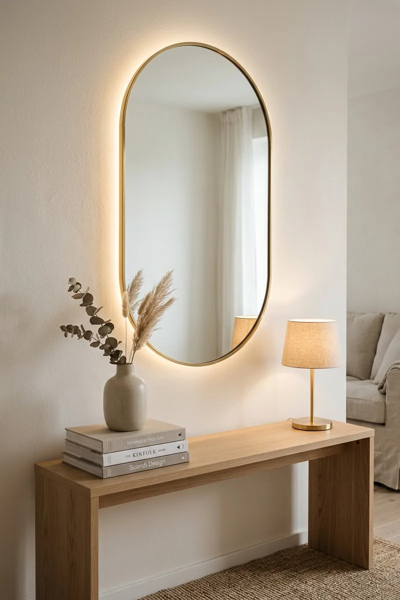 Warm Console Mirror Pairing