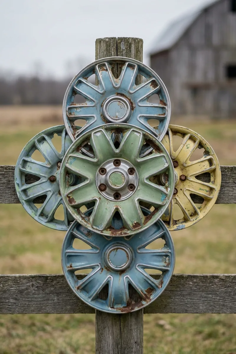 Hubcap Yard Art