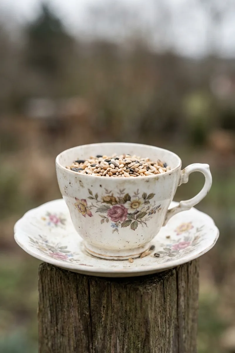 Teacup Bird Feeders