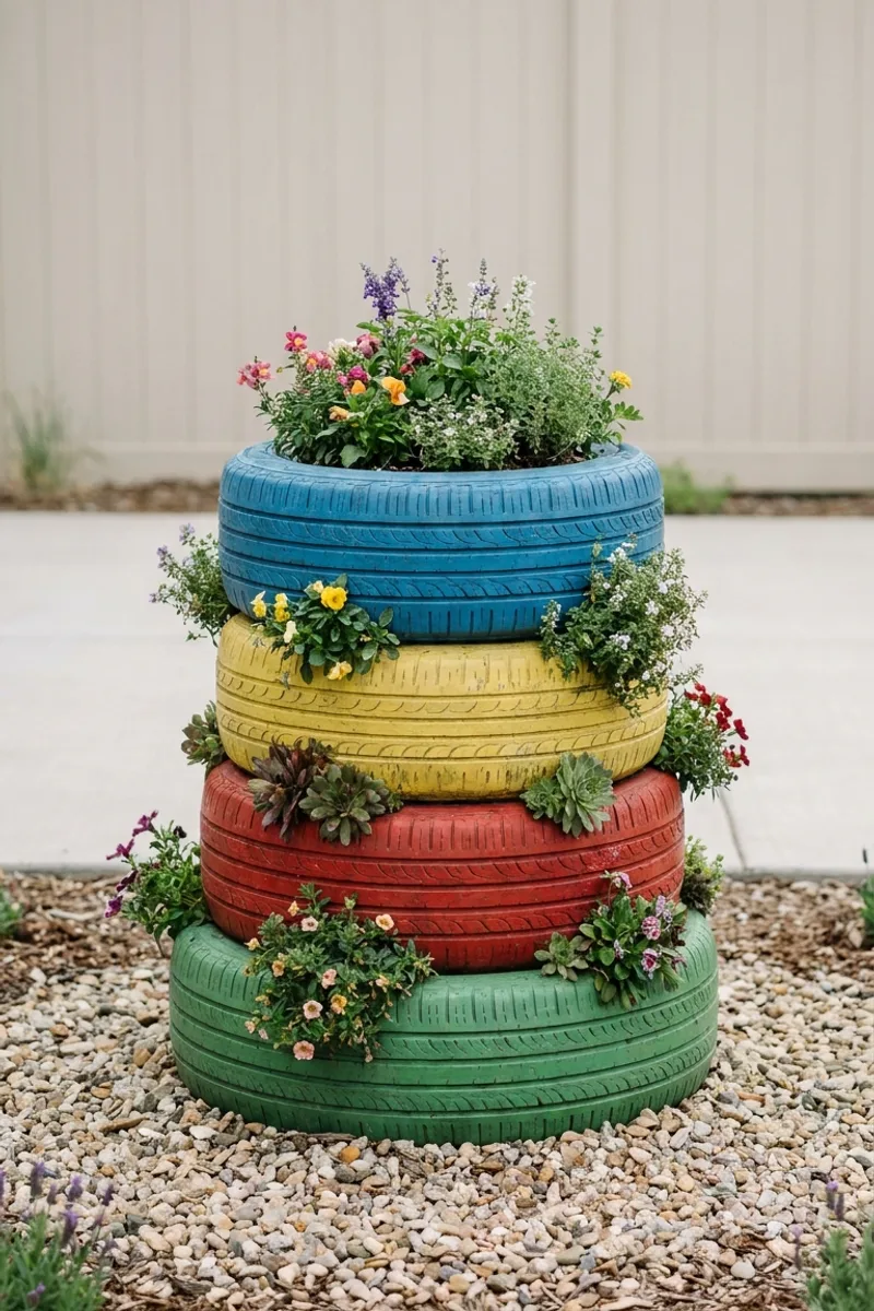 Tire Planter Pyramids