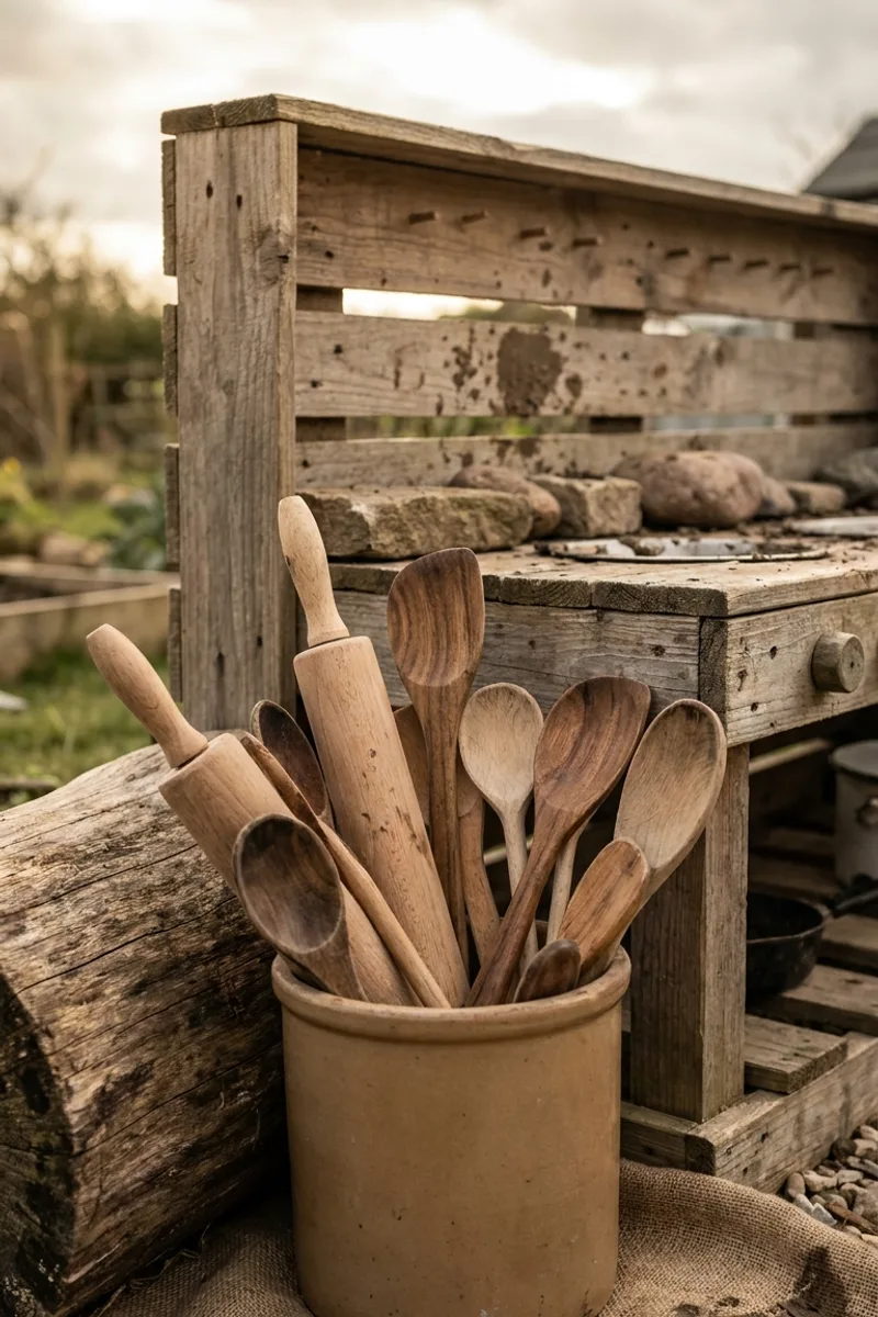 Wooden Utensils for Natural Texture