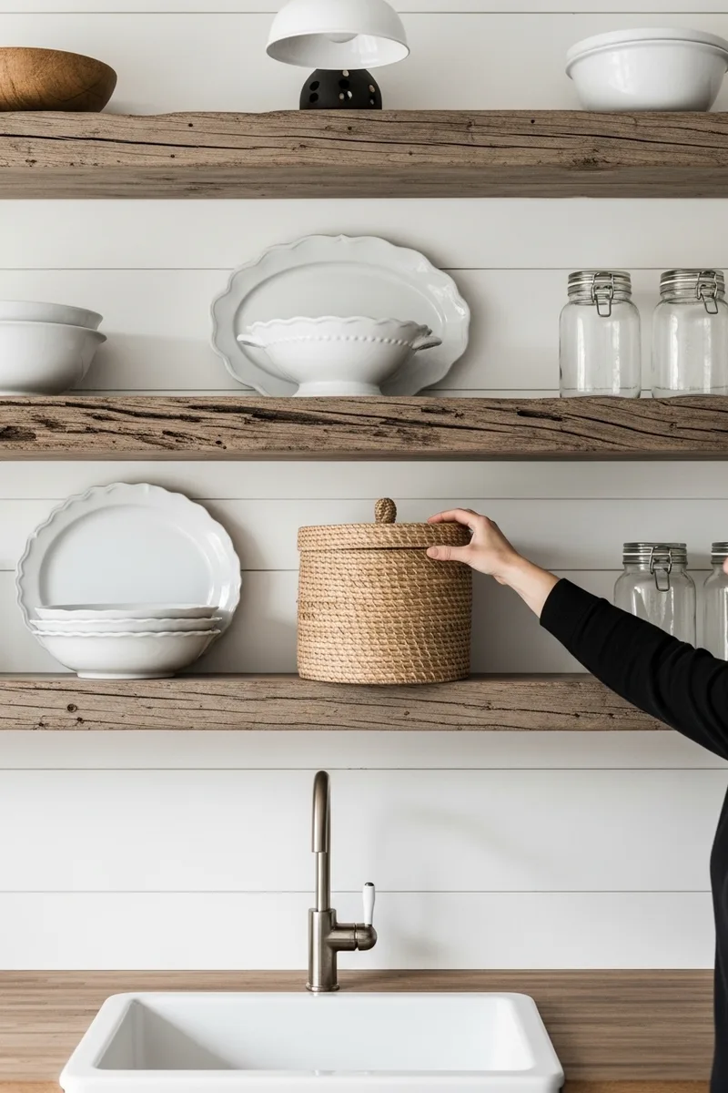 Open Shelving with Baskets