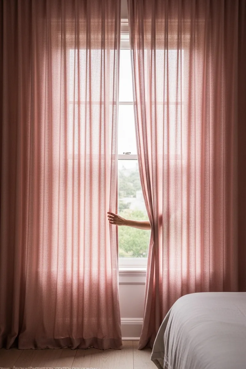 Curtains in Blush Linen