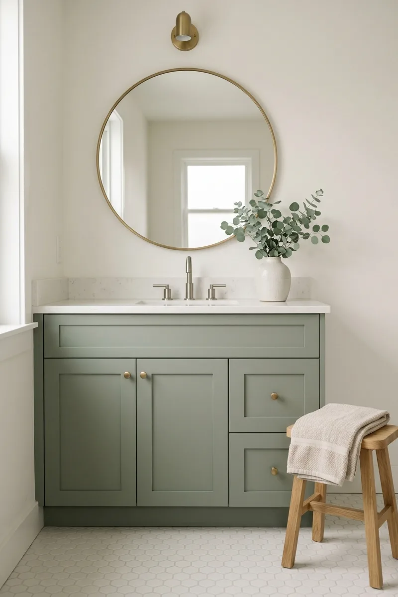 Sage green and warm white