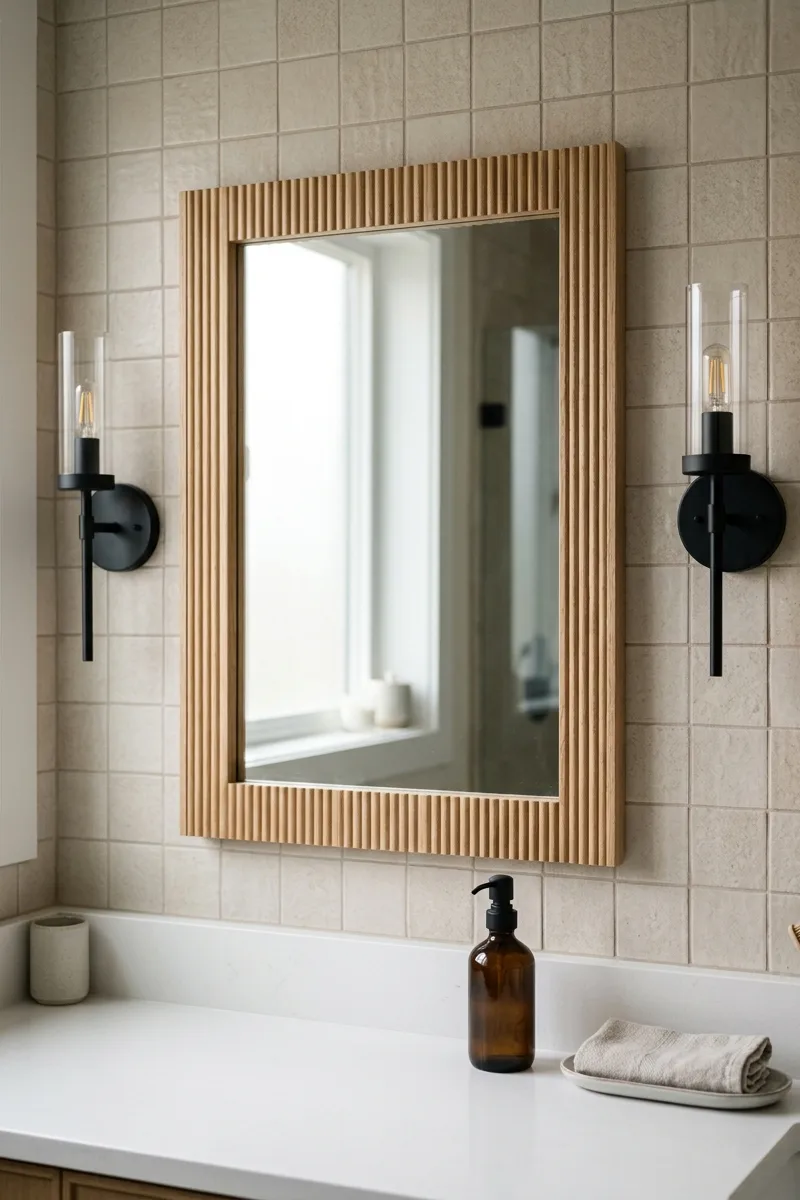 Fluted mirror frame