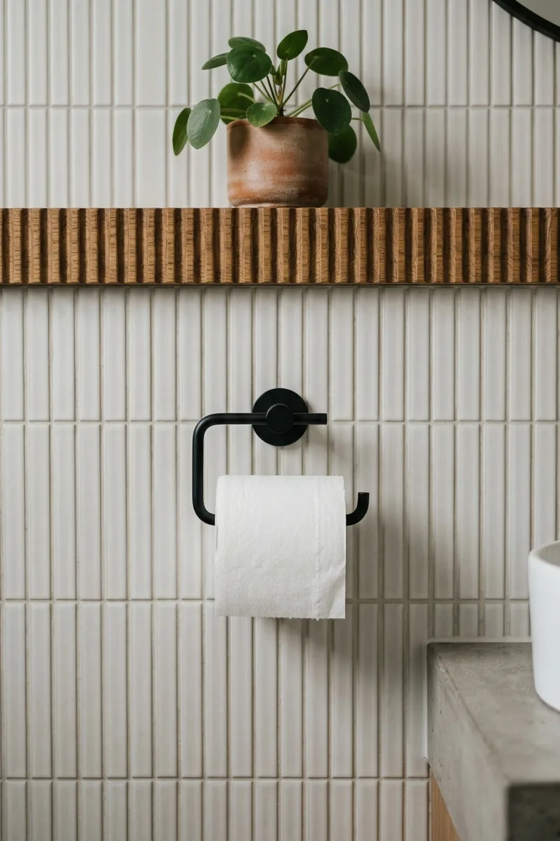 Matte black toilet paper holder