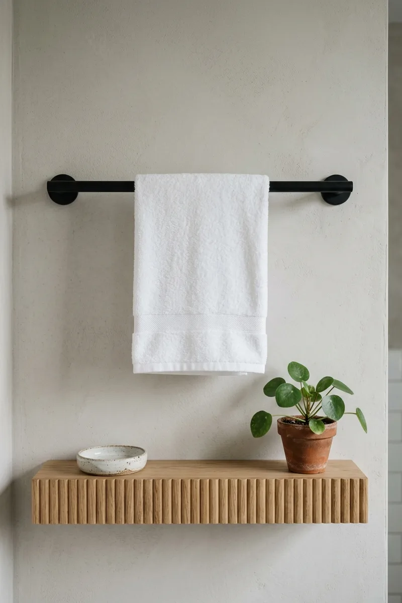 Matte metal towel bar