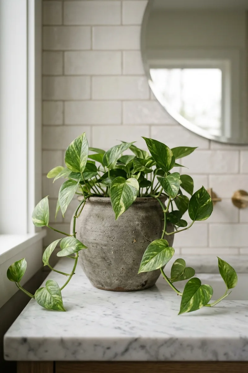 Thriving Bathroom Greenery