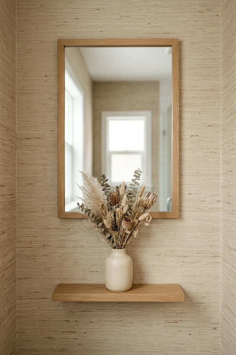 Cover walls in grasscloth