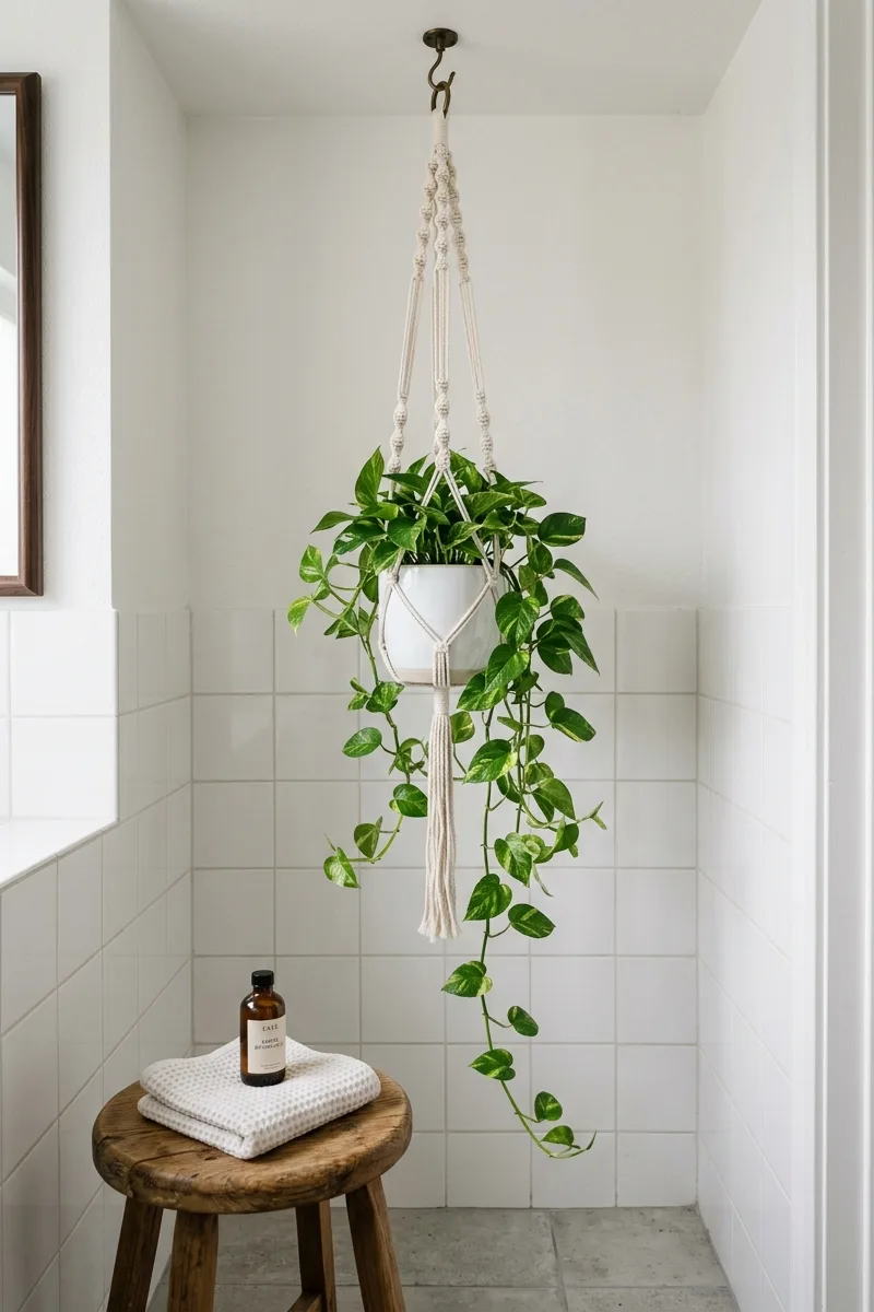 Hang a macrame plant holder