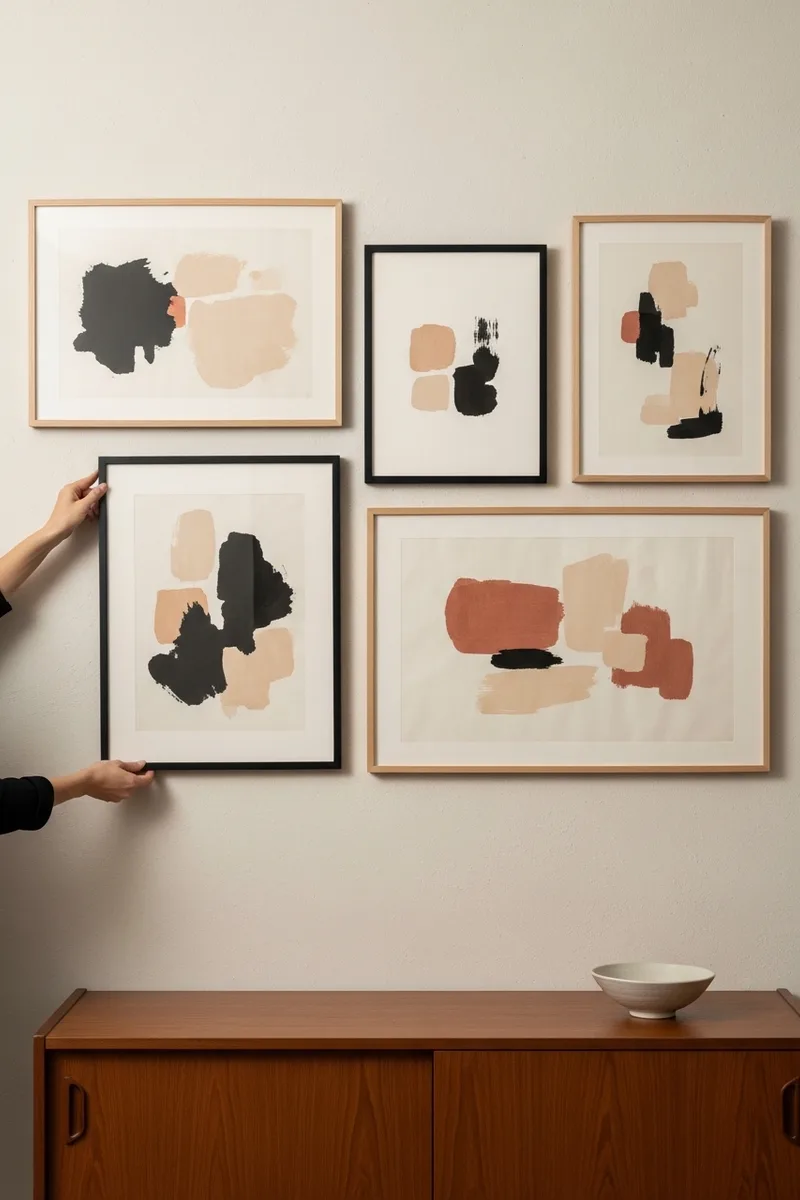 Monochromatic Earthy Gallery Wall