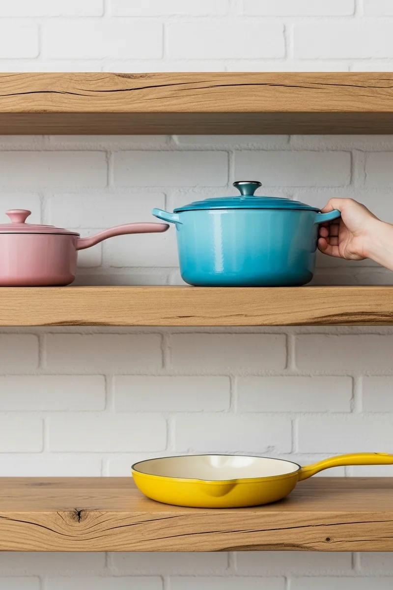 Colorful Enamel Cookware Display