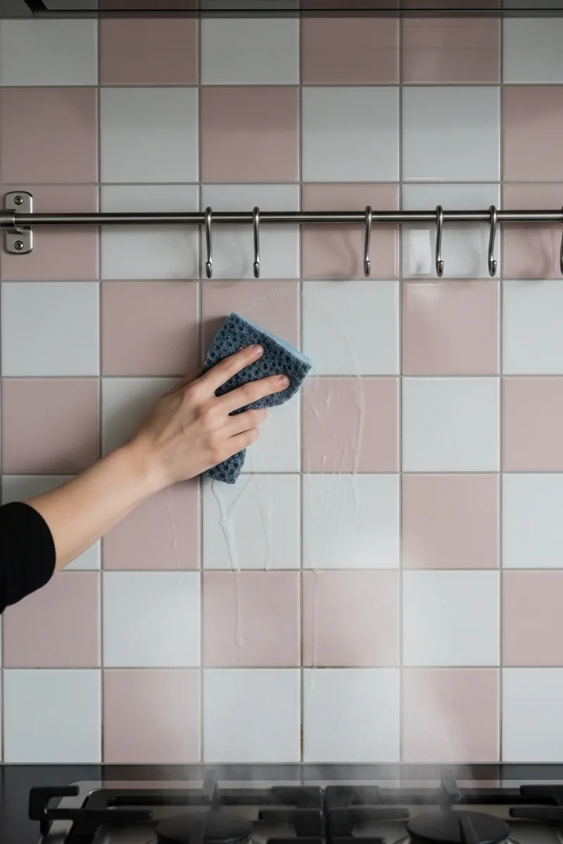 Retro Tile Backsplash in Pastel