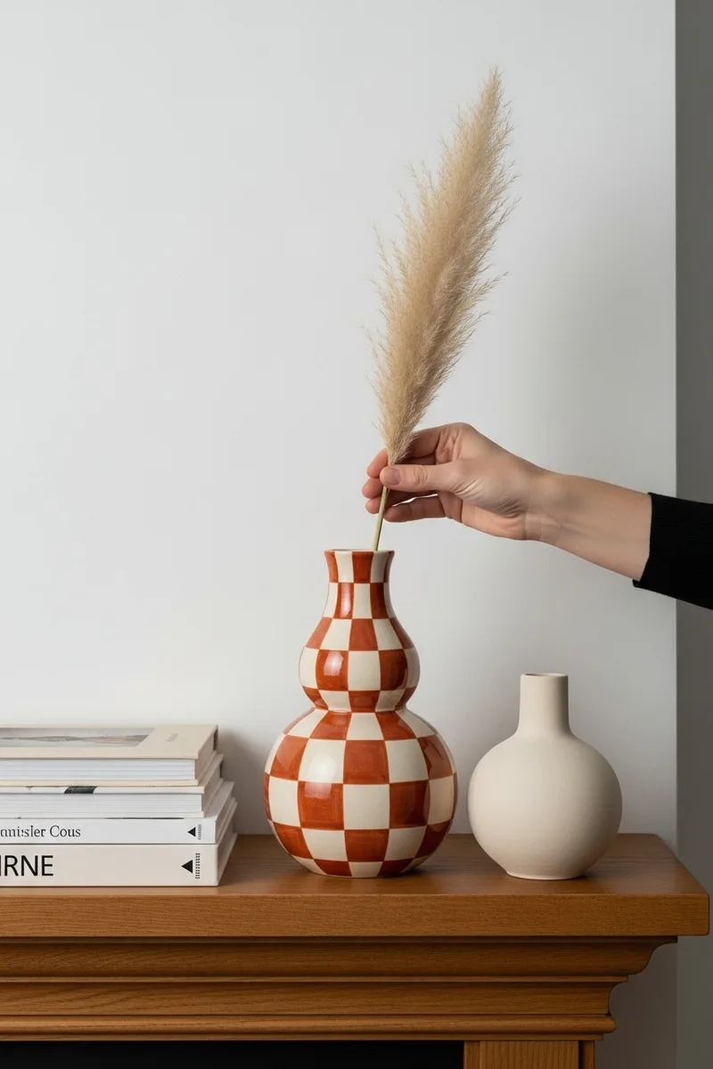Checkerboard Ceramic Vases