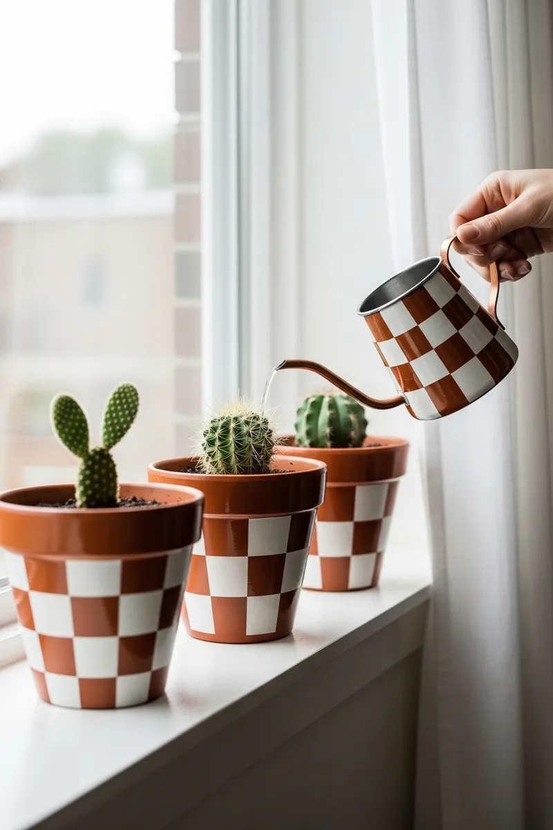 Checkerboard Plant Pots